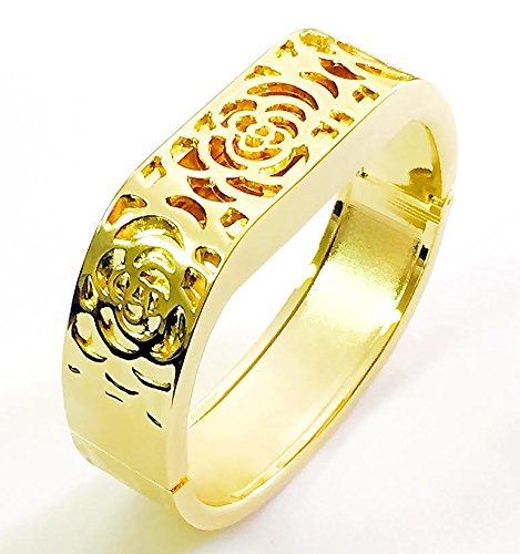 BSI Elegant New Gold Metal Replacement Jewelry Bracelet With Unique Flowers Design Gold Metal Housing For Fitbit Flex Smart Band