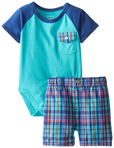 

The Children's Place Baby-Boys Newborn Henley Shirt and Plaid Short Set