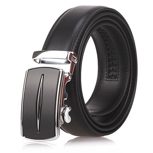 Men's Automatic Buckle Leather Genuine Leather Belts-Black/Brown（D03/04/05）
