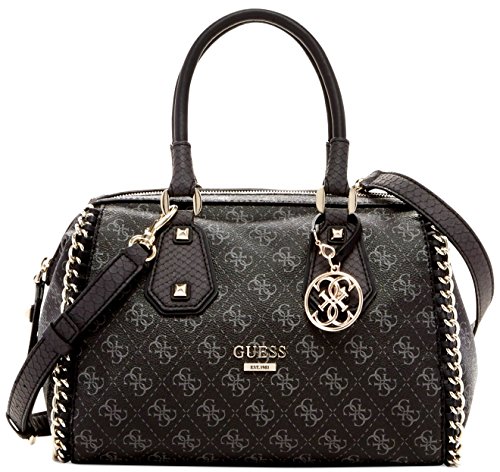 

GUESS Confidential Chain Frame Satchel (Black / Gray)