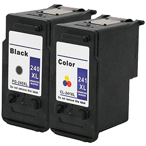 ToBeter® Remanufactured Ink Cartridge Replacement For Canon PG-240XL CL-241XL High Yield 5206B001 5208B001 (1 Black & 1 Color) (Show Accurate Ink Levels)