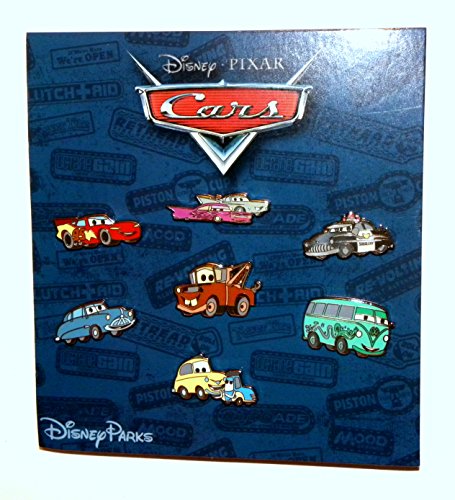 Disney World WDW Park 2014 Disney New Cars Characters 7 Pin Trading Dollar Set Booster Starter