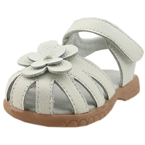 Orgrimmar Girls Genuine Leather Solid Flower Sandals (Toddler, Little Kid)