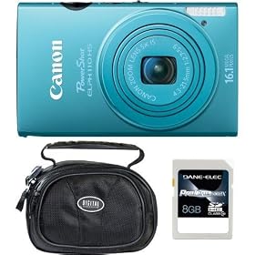 Canon PowerShot ELPH 110 HS Blue 16.1MP Compact Digital Camera, Carrying Case and 8GB SDHC Memory Ca