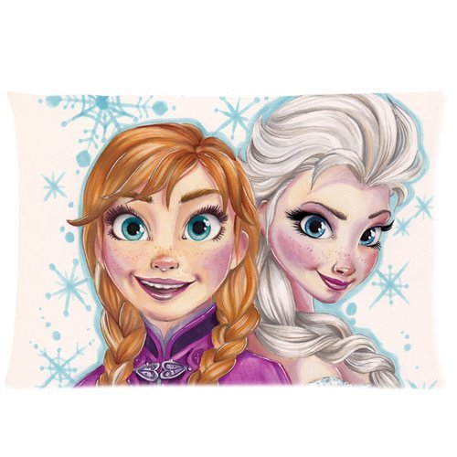 

VIP-HomeStyle Customizable Zippered Cotton Pillow Case Pillowcase 20x30 Inch, Frozen Anna And Elsa -OSPC689