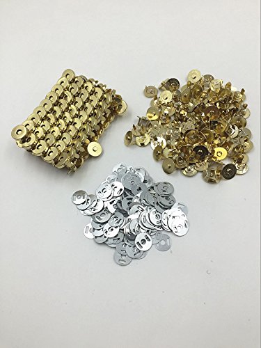100 Sets Tone Magnetic Gold Purse Snap Clasps/ Closure Purse Handbag 14mm (14mm-100)
