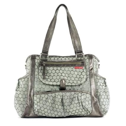 Skip Hop Studio Diaper Bag Tote Bag, Pewter Dot
