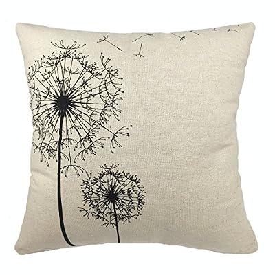 Come2buy - Morden šŠlšŠgant SimplicitšŠ pissenlit Floral "As You Wish" Coton Lin pršŠsident CanapšŠ Couch Throw Taie Housse de coussin dšŠcoratif 18 x 18 "/ 45 x 45 cm Coussin de remplissage non compris