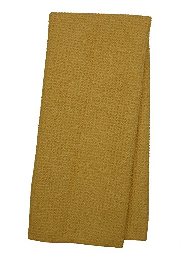 Eurow Microfiber Waffle Weave Kitchen Towel (3-Pack, Butter)