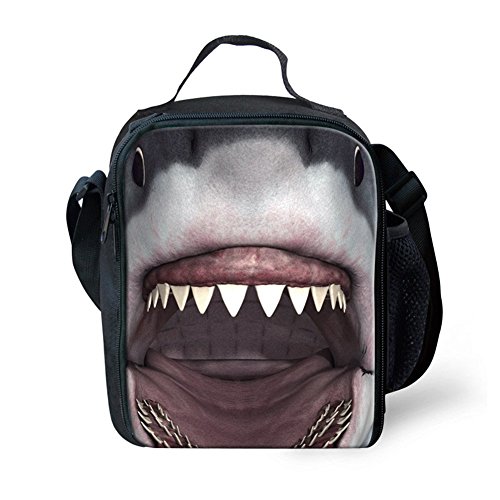 HUGSIDEA Cool Shark Print Lunch Bags for Adults Kids Food Box