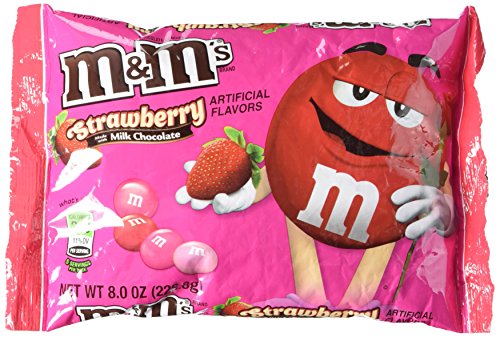 M&Ms Strawberry & Milk Chocolate Limited Edition Candy, 2 Pack of 8 Ounce Bags