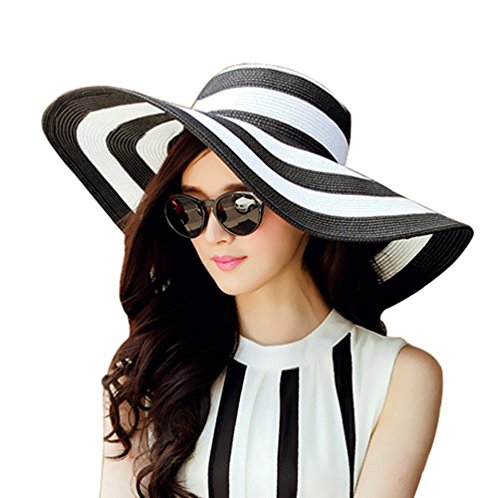 Bella C Sun Hat Women, Wide Brim Straw Hats, Floppy, Fordable, Sun Protective