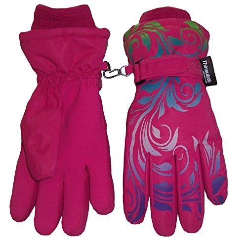 N'Ice Caps Little And Big Girls Ombre Shaded Scroll Print Ski Gloves