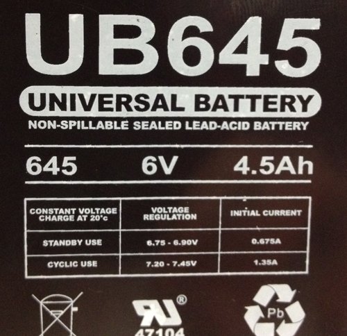 

6V 4.5AH SLA BATTERY REPLACES PS-640, CP640, NP4-6 BATTERY - 6 PACK