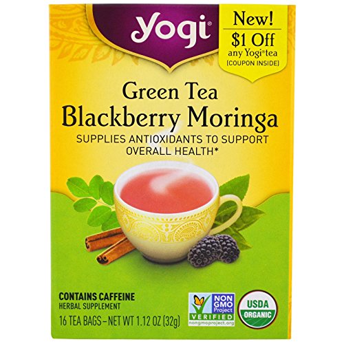 Algopix Similar Product 11 - Yogi Tea Blackberry Moringa Green Tea
