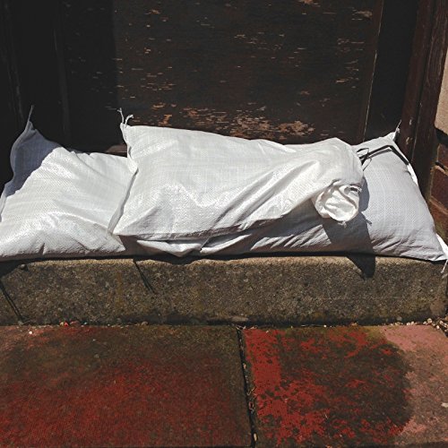 Yuzet Sandsäcke aus Polypropylen-Gewebe, zum Hochwasser-Schutz, 380 x 780 mm, Weiß, 100 Stück