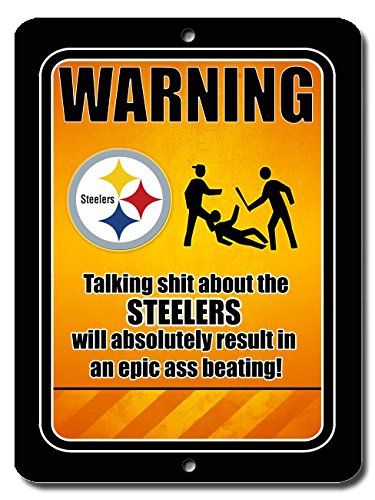 Funny Warning Football Steelers 9x12 Aluminum Sign Wall Art