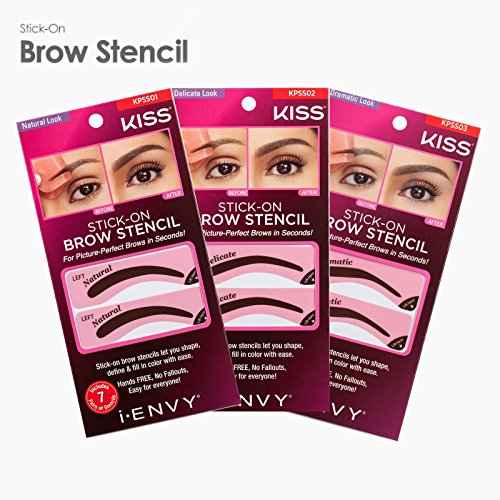 i ENVY BY KISS STICK-ON BROW STENCIL FOR PICTURE PERFECT EYEBROW (7 PAIRS) KPSS