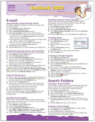 Microsoft Outlook 2007 Advanced Quick Source Reference Guide