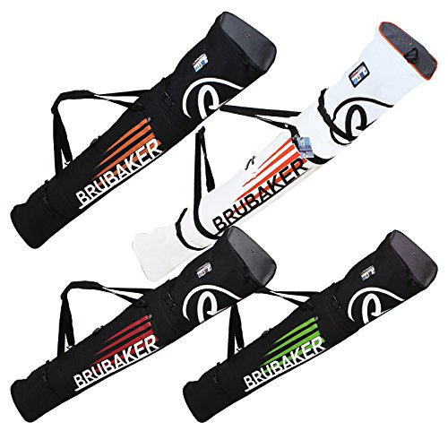 BRUBAKER Ski Bag CARVER CHAMPION for 1 Pair of Ski and Poles, Padded, Resistant
