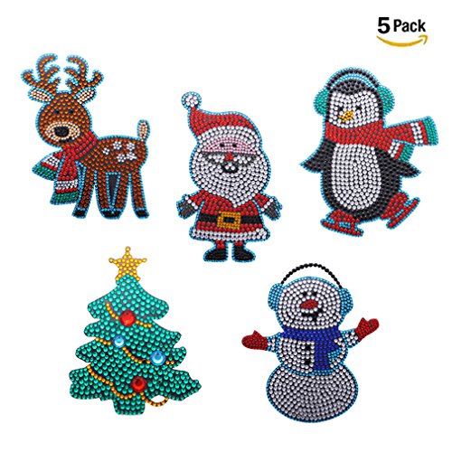 Willdo Christmas Windows Gel Clings (Pack of 5) Christmas Tree- Santa -Moose- Snow Man-Penguin Xmas Stickers