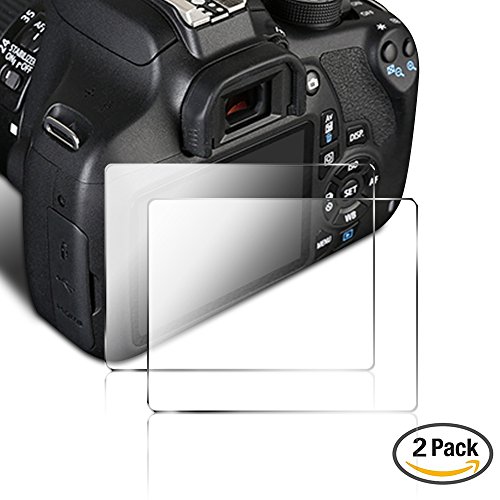 Screen Protector for Canon EOS 1200D T5 Kiss X70 X80, AFUNTA 2 Pack Camera Anti-scratch Tempered Glass DSLR Camera