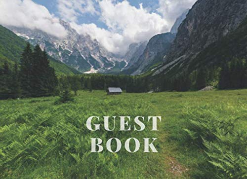 Guest Book: Guest Book For Rentals, Vacation Home, B&B, Cabin, Lake House, (110 Lined Pages Blank) | Mountains Nature Landscape Design by Studio Karen B