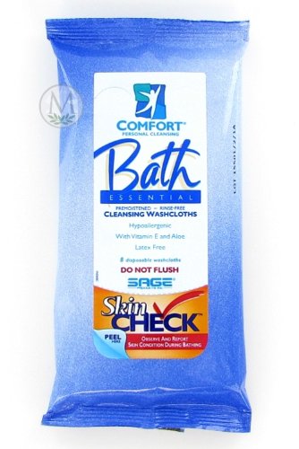 Comfort Bath Essentials Cleansing Washcloths (Pack of 8)