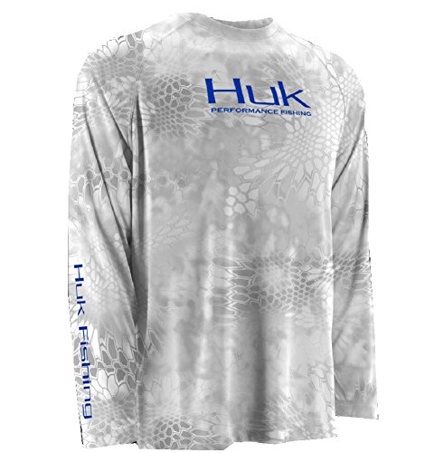 Huk Fishing Krypek Performance Raglan Long Sleeve,(Yeti/Blue)