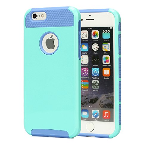 iPhone 6 Case, oneCase Hybrid High Impact Shockproof Protective Case Hard Plastic+Soft Silicon Rubber Armor Defender Case Cover for Apple iPhone 6 4.7 inch Screen with Stylus & Screen Protector (Light Blue/Mint)