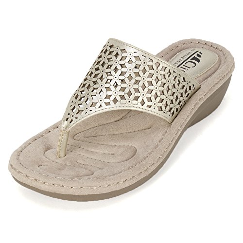 Cliffs by White Mountain Women's Caviar Thong Wedge Sandal