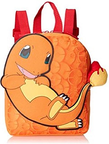 FAB Starpoint Boys' 10 Inch Mini Charmander Backpack with Extension Tail, Orange, One Size
