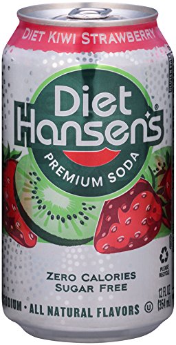 Hansen's Diet Soda Cans, Kiwi Strawberry, 12 Ounce (Pack of 24)