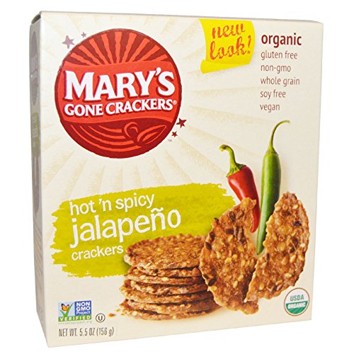 Mary's Gone Crackers, Organic, Hot 'n Spicy Jalapeno Crackers, 5.5 oz (156 g) Mary's Gone Crackers, Organic, Hot 'n Spicy Jalapeno Crackers, 5.5 oz (156 g) - 2pcs