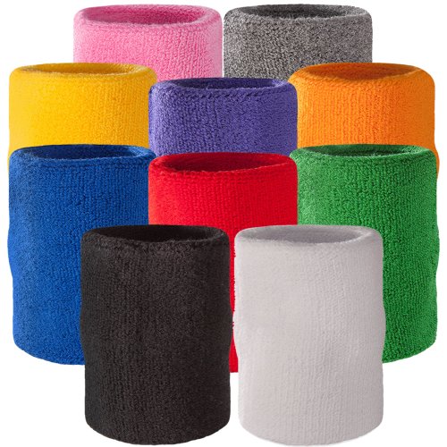 Suddora Arm Sweatband - Athletic Cotton Armband for Sports (White)