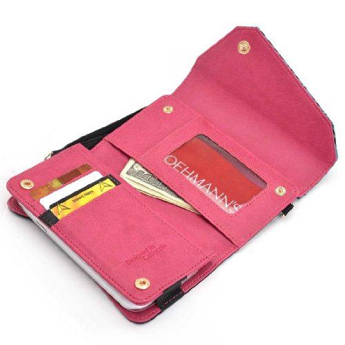 

Safari Series wallet w/phone holder in Zebra Print PLUS accommodating chain and wristlet for LG Optimus F3 LS720