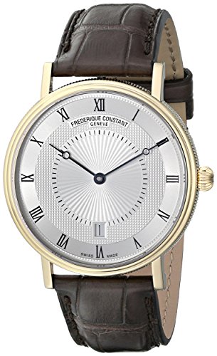 frederique constant mens slim line gold-tone stainless steel