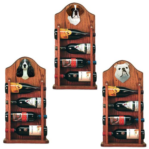 

RED Australian Cattle Dog Wine Rack 4 Bottle Design in Dark Oak by Michael Park