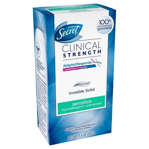 Secret Clinical Sensitive Hypoallergenic Unscented Invisible Solid - 1.6 oz TRG