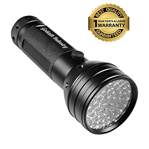 Goliath Industry UV Handheld Black Light Flashlight – For Home & Hotel Inspection, Pet Urine & Stain Detection – Spots Counterfeit Money, Dangerous Leaks – Ideal For Scorpion Hunting