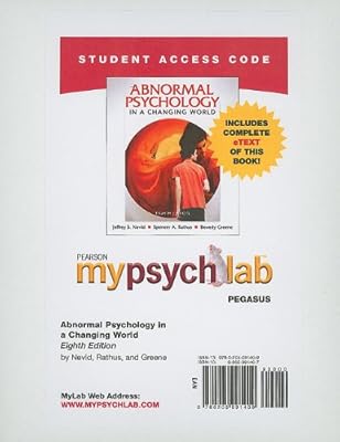 Abnormal Psychology: Mypsychlab + Pearson Etext Student Access Code Card