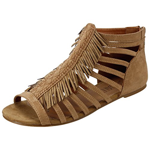Sandalup Women's Fringed Flat Sandals