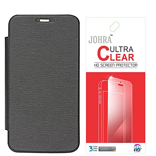 Johra Synthetic Flip Cover Case with Clear Screen Guard Protector for Xiaomi Redmi Note 3