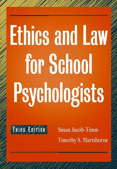 Ethics and Law for School Psychologists by Susan Jacob