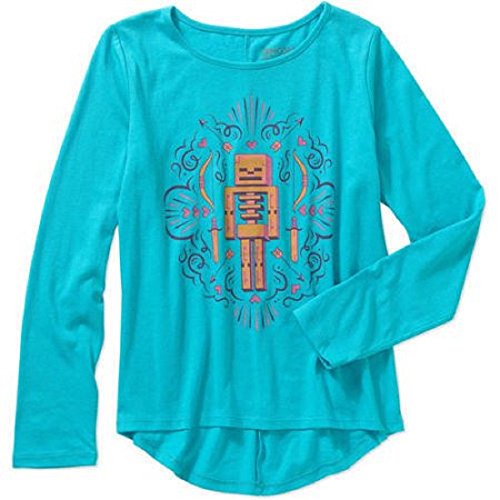 Skeleton Minecraft Girls' Long Sleeve Crew Neck Graphic Tee