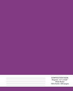 Composition Book: Purple, Wide Rule