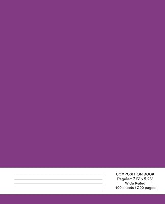 Composition Book: Purple, Wide Rule