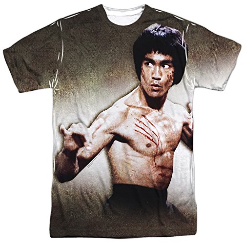 Bruce Lee Scratched Mens Short Sleeve 100% Poly Sublimation Crew Shirt