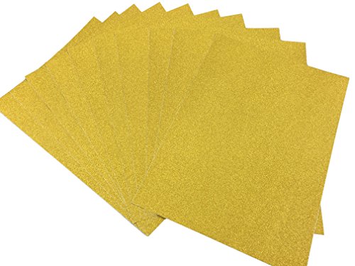 10 Sheets A4 Soft Touch Craft Glitter Cardstock 250gms Premium Sparkling Card Gold Color DIY Gift