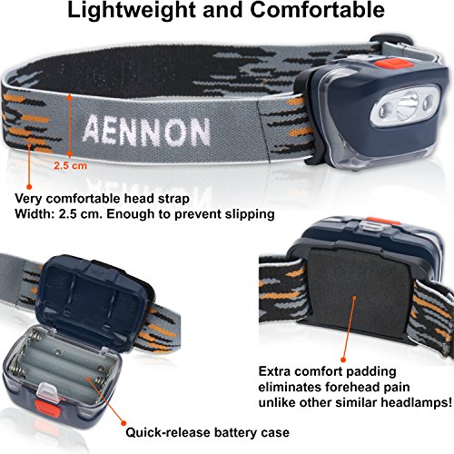 LED Headlamp Flashlight + 2x Safety Armbands, Super Bright & Comfortable, Headlamps Perfect for Running, Walking, Camping, Reading, Hiking, Kids, DIY & More, Batteries Included - Image 5